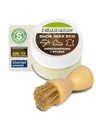 FIBERTEC Schuhpflegeset Mini, Auftragsbürste und Shoe Wax Eco, farblos, 28ml