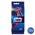 12X Bundle Gillette Rasierer Einweg Blau Ii 10 Stück Sack