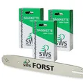35cm SWS Forst GmbH Schwert Set mit 3 Sägeketten 3/8 50TG 1,3mm kompatibel mit Stihl MSE230