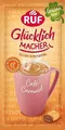 RUF Glücklichmacher Tassenpudding Café Caramel, Cremepudding für schnelle Desserts, Tassencremepudding, nur Wasser hinzufügen, 1 x 59g Beutel