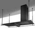 Airforce Inselhaube Frame Isola Design-Abzugshaube 140x60cm Abluft/Umluft Küche