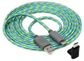 snakebyte CHARGE:CABLE Lite - grün - USB-C Ladekabel für die Nintendo Switch und Switch Lite, inkl- 90° USB-C Adapter, 2,5 Meter Kabellänge