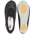 Beck Schläppchen Echt-Leder mit Gummi / Leder-Sohle Gymnastikschuh schwarz 45