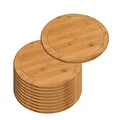 10er SET KESPER 58444 Fleischteller Ø 30 cm aus FSC®-zertifiziertem Bambus/Vesperteller/Pizzateller/Holzteller/Schneidebrett