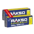 RAKSO Stahlwolle extrafein 0000-400 g, 2 Banderolen à 200g, poliert gewachstes Holz, Kupfer, Messing, mattiert Oberflächen, säubert Glas
