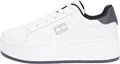 Tommy Jeans Damen Flatform Sneaker Essential Low Top, Weiß (Ecru/Washed Black), 41