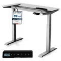 Desktronic HomeOne Elektrisch höhenverstellbarer Schreibtischgestell, Grau, mit Memory-Funktion, Anti-Kollisions Technologie, USB-A und USB-C-Ladeanschlüssen