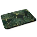 Kurzflor Teppich Anti-Rutsch Modernes Design Soft Ginkgoblätter 90cm x 60cm