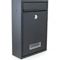 Bituxx Briefkasten klein mit Namensschild Schwarz MS-16848 - Schwarz