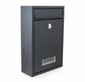 Bituxx Briefkasten klein mit Namensschild Schwarz (MS-16848)