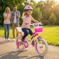 Kinderfahrrad Unicorn Kinder Mädchen Fahrrad Korb mit Stützräder pink 16 Zoll