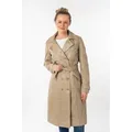 Ledermantel MAURITIUS "GWTaruh OT", Damen, Gr. XL, beige, Obermaterial: 100% Schafsleder. Futter: 100% Baumwolle. Ärmelfutter: 100% Polyester, unifarben, modisch, regular fit, Langarm, Mäntel, femininer Leder-Trenchcoat mit Bindegürtel