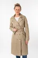 Ledermantel "GWTaruh OT", (2 tlg.), femininer Leder-Trenchcoat mit Bindegürtel, Gr. XL, beige