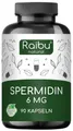 Spermidin Kapseln Hochdosiert, 6 mg Spermidin pro Kapsel, Aus Weizenkeimextrakt - RAIBU