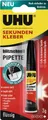 UHU 45570 Sekundenkleber blitzschnell Pipette Control, 3g extrem Stark klebt