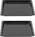 ICQN-Emailliertes Backblech 455 x 375 x 30 mm für den Backofen, 2er-Set