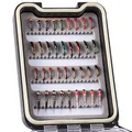 Bassdash Fliegenfischen Fliegen Set Forellenbarschangeln mit Fliegenbox, 36/64/72/76/80 / 96Stk. Mit Trockenfliegen/Nassfliegen, Nymphen, Streamers, Popper