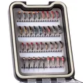 Fliegenfischen Fliegen Set Forellenbarschangeln mit Fliegenbox, 36/64/72/76/8...