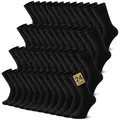 FALARY Socken Herren 47-50 Baumwolle Schwarz Sportsocken Damen Herrensocken Sport Socks Atmungsaktive Business Socken 24 Paar