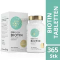218,6€/Kg Cosphera Biotin Hochdosiert 10.000 mcg D-Biotin 365 vegane Tabletten