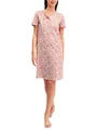 CALIDA Flower Nights Kurzarm-Nachthemd Damen, 100% Bio Baumwolle, hautfreundlich, pflegeleicht, Länge 95cm Rose of Sharon 36-38