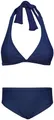 Aquarti Mädchen Bikini Set Bustier Bikinislip Zweiteiliger Badeanzug, Farbe: Zum Binden - Dunkelblau, Größe: 158