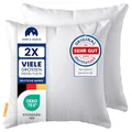 Gentle North Kopfkissen (40x40 cm groß) - 2er Set Kissen für Bett und als Dekokissen - Mit Reißverschluss für Füllung - Sofakissen - Zierkissen für Couch und Sofa - Ökotex - Waschbar bis 60° - Weiß