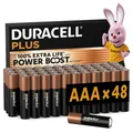 Duracell Plus AAA Batterien (48er-Pack) Alkali 1,5 V Hochleistungsbatterien Batterie Bis Zu 150% Längere Lebensdauer Mit Power Boost Active