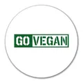 Huuraa Aufkleber Go Vegan Modern 10cm rund Sticker Geschenkidee