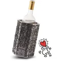 Vacu Vin Weinkühler Keith Haring, Schwarz, Edelstahl, Metall, 1 L, 15x12x21 cm, ISO 9001, doppelwandig, rostfrei, Isolierwirkung, keine Kondenswasserbildung, Essen & Trinken, Barausstattung