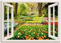 Artland Wandbild Fensterblick Tulpen Garten Frühling, Fensterblick (1 St), als Alubild, Outdoorbild, Leinwandbild, Poster, Wandaufkleber