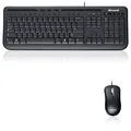 Microsoft Wired Desktop 600, Volle Größe (100%), Kabelgebunden, USB, QWERTY, Schwarz, Maus enthalten
