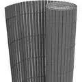 vidaXL Gartenzaun Doppelseitig PVC 90 x 300 cm Grau 43626