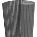 Gartenzaun Doppelseitig Pvc 90 X 300 Cm Grau Vidaxl