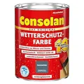 Consolan Wetterschutzfarbe, Deckender Holzschutz für Außen, Sommerblau, 750 ml