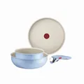 Tefal Ingenio Serenity Kochgeschirr-Set 4-teilig, Mineralia Antihaftversiegelung, platzsparend, stapelbar, für alle Herdarten, spülmaschinengeeignet, Calm Blue, L8274S04