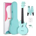 Enya Konzert Ukulele Nova U 23 Zoll Kohlefaser Anfänger Ukulelen Set mit Tasche Saiten Gurt Capo Wasserdicht (Blau)