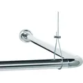 Libaro Duschvorhangstangen Universal Set für Badewannen Eck-Duschen L Form - Weiß