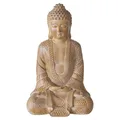 Buddha-Figur Dekofigur Kunstharz Braun B 30 x H 49 x T 23 cm