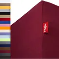 r-up Beste Spannbettlaken 200x220-220x240 bis 35cm Höhe viele Farben 95% Baumwolle / 5% Elastan 230g/m² Oeko-TEX stressfrei auch für Wasserbetten (Bordeauxrot)