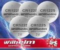 4 x CR1225 WILHELM Lithium Knopfzelle 3V 52 mAh ø12 x 2,5 mm Batterie DL1225