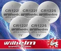 4 x CR1225 CR 1225 WILHELM Lithium Knopfzelle 3V 52 mAh ø12 x 2,5 mm Batterie DL1225