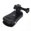 Maclean MC-820 Universal Klemmhalterung mit 360° Drehung | Clip-Halter bis 40 mm für GoPro & Action-Cams | Sportkamera-Halter Outdoor Fahrrad Rucksack Kunststoff Schwarz