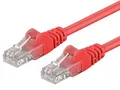PremiumCord Netzwerkkabel, Ethernet, LAN & Patch Kabel Cat6, UTP, Schnell flexibel & Robust RJ45 Kabel 1Gbit/S, AWG 26/7, Kupferkabel 100 Prozent Cu, Rot, 1m