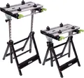 2 x Werkbank Premium Alu klappbar höhenverstellbar 7 Stufen Werktisch Schnellspanner, bis 90° neigbar