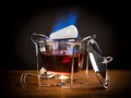 APS Feuerzangenbowle Edelstahl 4 Liter Glasschale inkl. Feuerzange Weihnachten