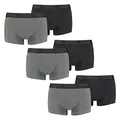 PUMA 6 er Pack Short Boxer Boxershorts Men Pant Unterwäsche kurz 100000884, Farbe:008 - Dark Grey Melange/Black, Bekleidungsgröße:M