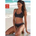 Bustier-Bikini VENICE BEACH, Damen, Gr. 34, Cup C/D, schwarz (schwarz, grau), Polyamid, Bikini-Sets, mit abgetönten Details