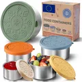 Edelstahlbehälter mit Deckel  5erSet, Muted Collection  Auslaufsichere Edels...