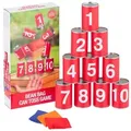 Relaxdays Dosenwerfen für Kinder Weiß,Orange,Rot
